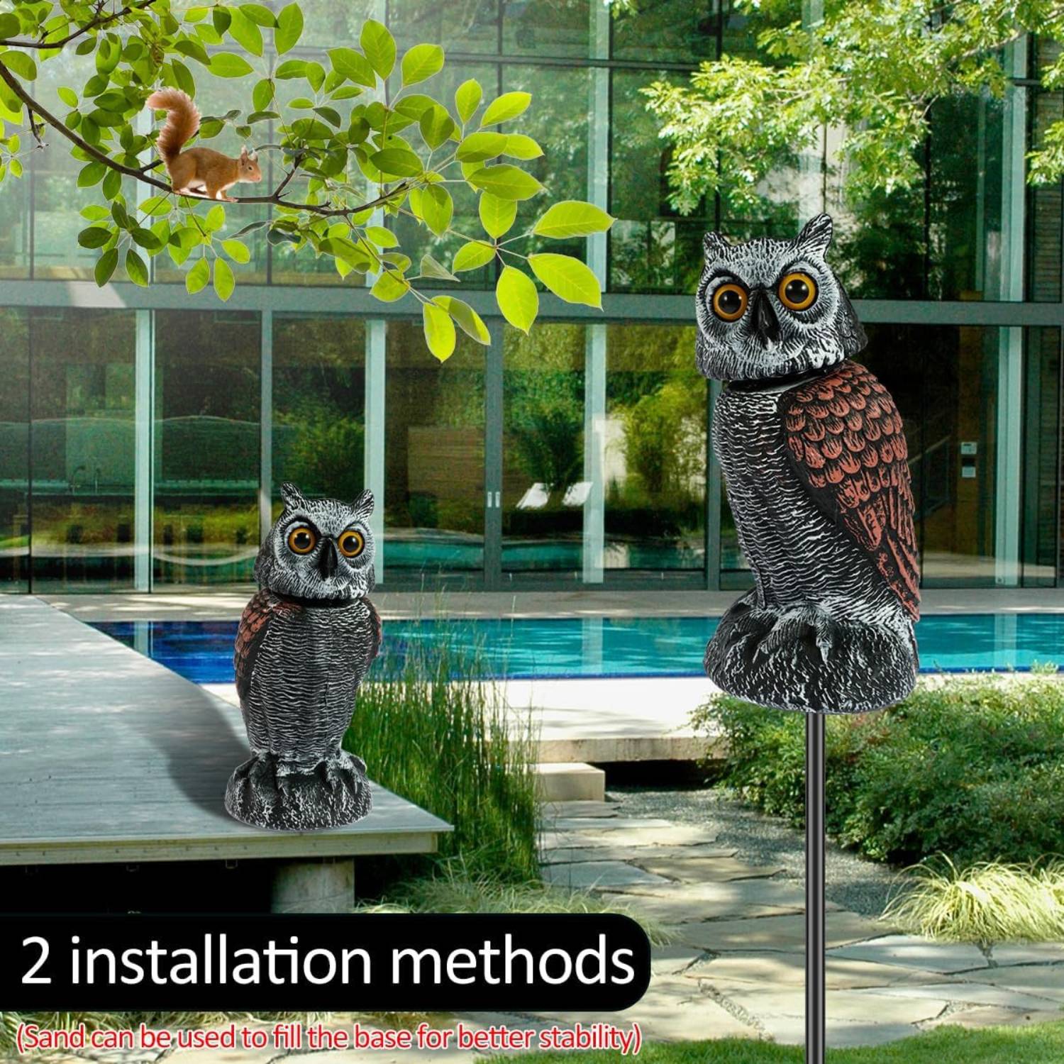 Fake Owl Decoy | Bird Scarecrow | Plastic Owl Statues: image 2