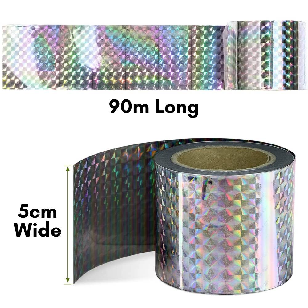 Bird Reflective Tape | Bird Scare Ribbon | Bird Flash Tape - 90m rolls: image 6